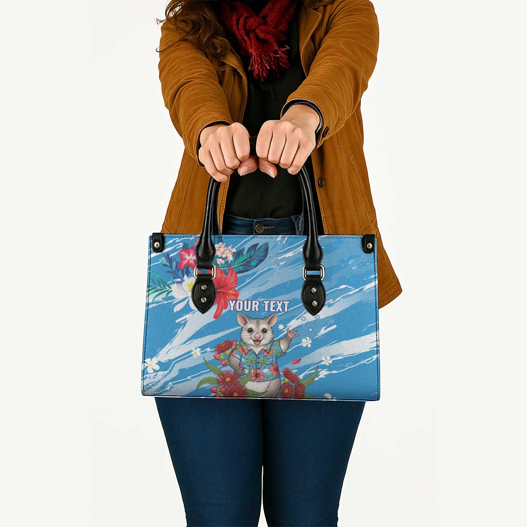 Australian Possum Eucalyptus Blossom Leather Bag Christmas Vibe - Aussie Hoodie
