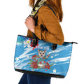 Australian Possum Eucalyptus Blossom Leather Tote Bag Christmas Vibe - Aussie Hoodie