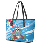 Australian Possum Eucalyptus Blossom Leather Tote Bag Christmas Vibe - Aussie Hoodie