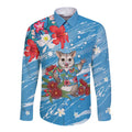 Australian Possum Eucalyptus Blossom Long Sleeve Button Shirt Christmas Vibe - Aussie Hoodie