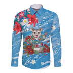 Australian Possum Eucalyptus Blossom Long Sleeve Button Shirt Christmas Vibe - Aussie Hoodie