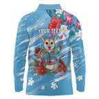 Australian Possum Eucalyptus Blossom Long Sleeve Polo Shirt Christmas Vibe - Aussie Hoodie