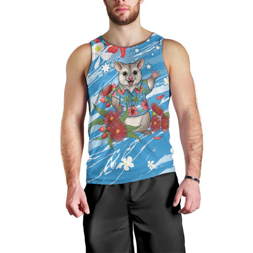 Australian Possum Eucalyptus Blossom Men Tank Top Christmas Vibe - Aussie Hoodie