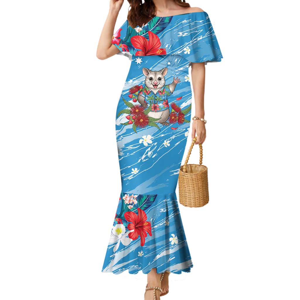 Australian Possum Eucalyptus Blossom Mermaid Dress Christmas Vibe - Aussie Hoodie
