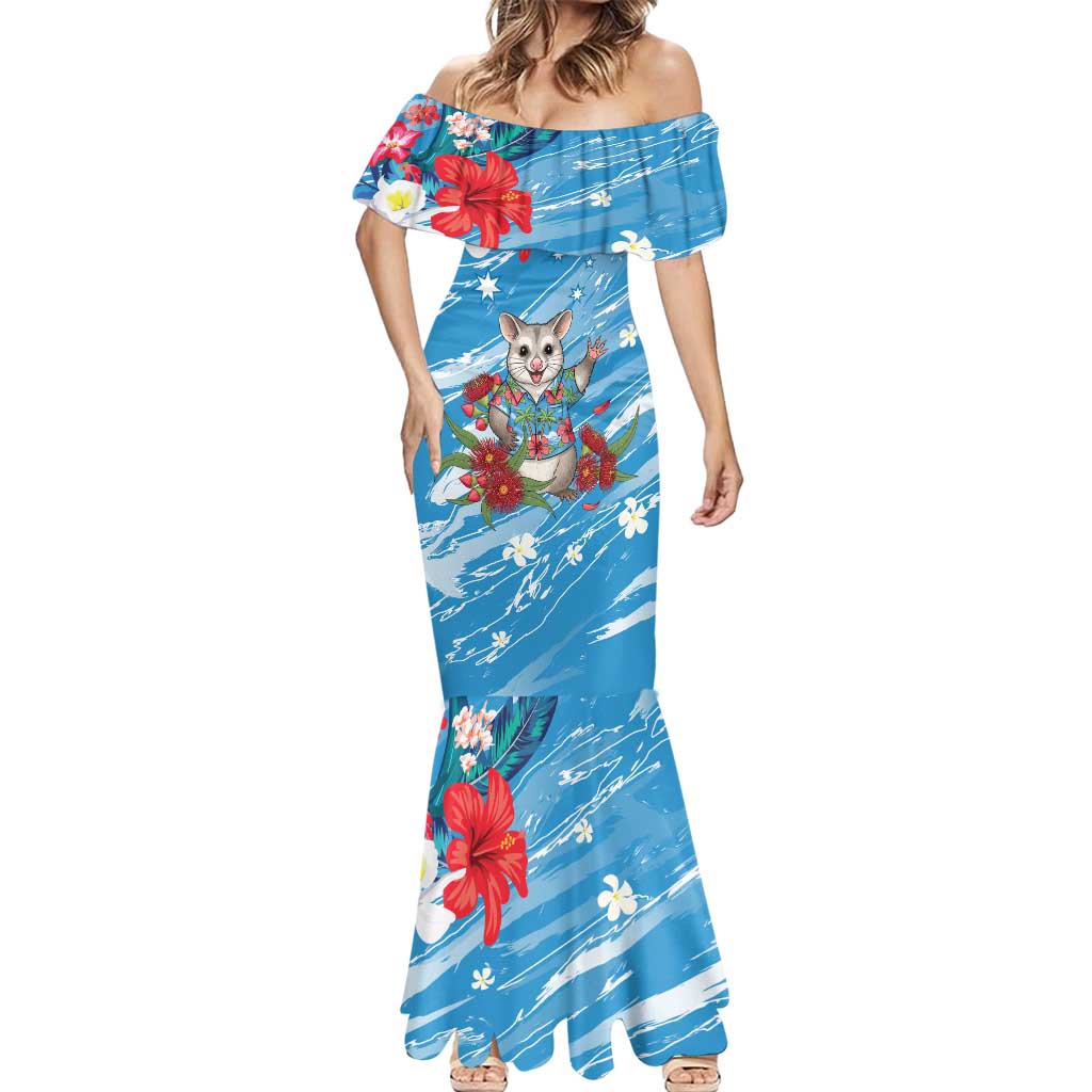 Australian Possum Eucalyptus Blossom Mermaid Dress Christmas Vibe - Aussie Hoodie