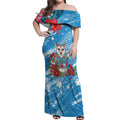 Australian Possum Eucalyptus Blossom Off Shoulder Maxi Dress Christmas Vibe - Aussie Hoodie