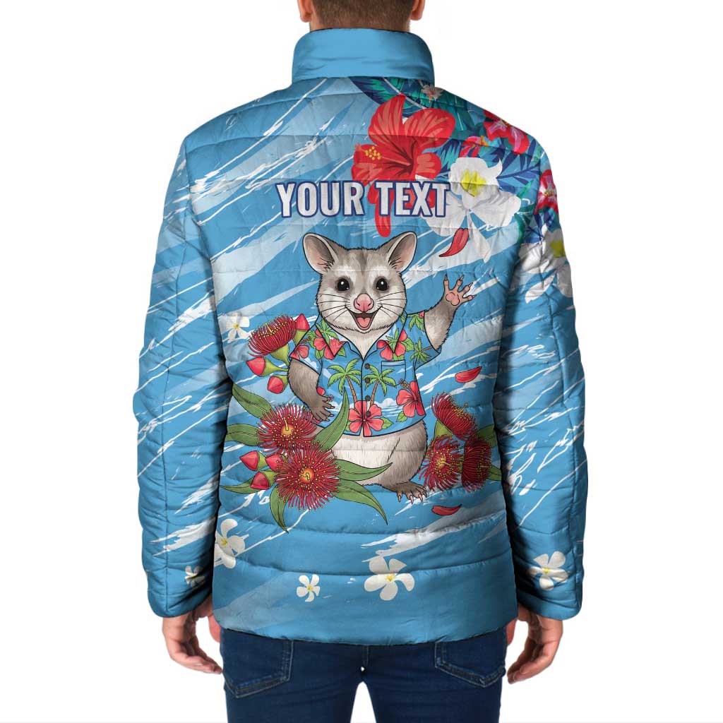 Australian Possum Eucalyptus Blossom Padded Jacket Christmas Vibe - Aussie Hoodie
