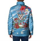 Australian Possum Eucalyptus Blossom Padded Jacket Christmas Vibe - Aussie Hoodie