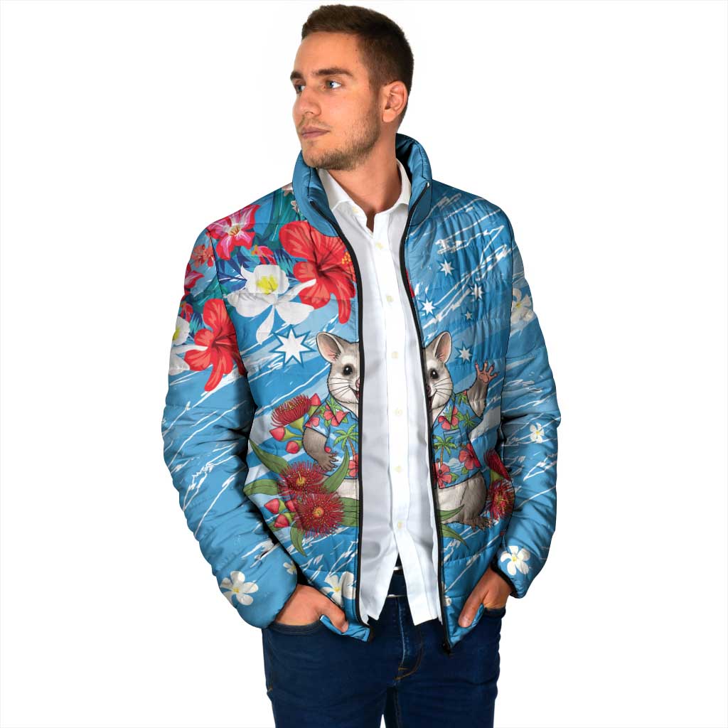 Australian Possum Eucalyptus Blossom Padded Jacket Christmas Vibe - Aussie Hoodie