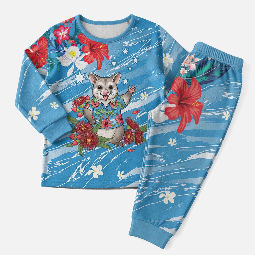Australian Possum Eucalyptus Blossom Christmas Pajama Set Christmas Vibe - Aussie Hoodie