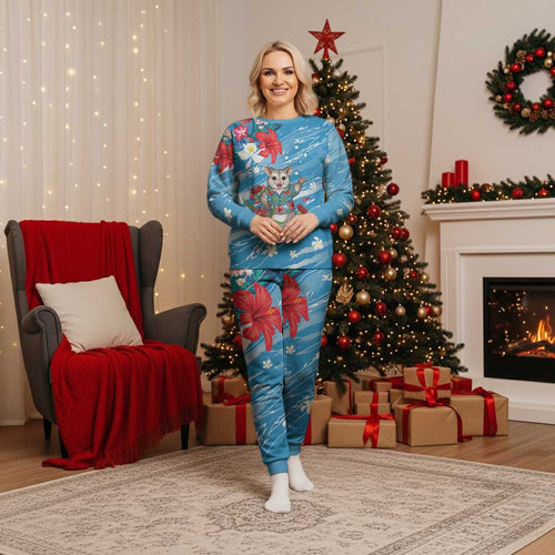 Australian Possum Eucalyptus Blossom Christmas Pajama Set Christmas Vibe - Aussie Hoodie