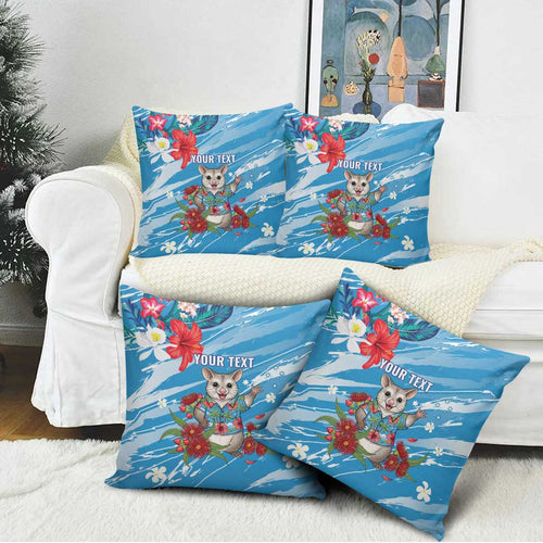 Australian Possum Eucalyptus Blossom Pillow Cover Christmas Vibe - Aussie Hoodie
