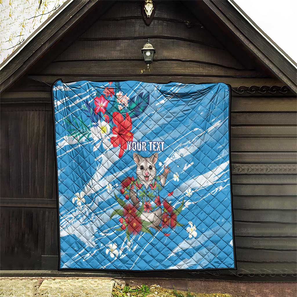 Australian Possum Eucalyptus Blossom Quilt Christmas Vibe - Aussie Hoodie