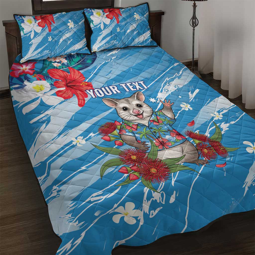Australian Possum Eucalyptus Blossom Quilt Bed Set Christmas Vibe - Aussie Hoodie