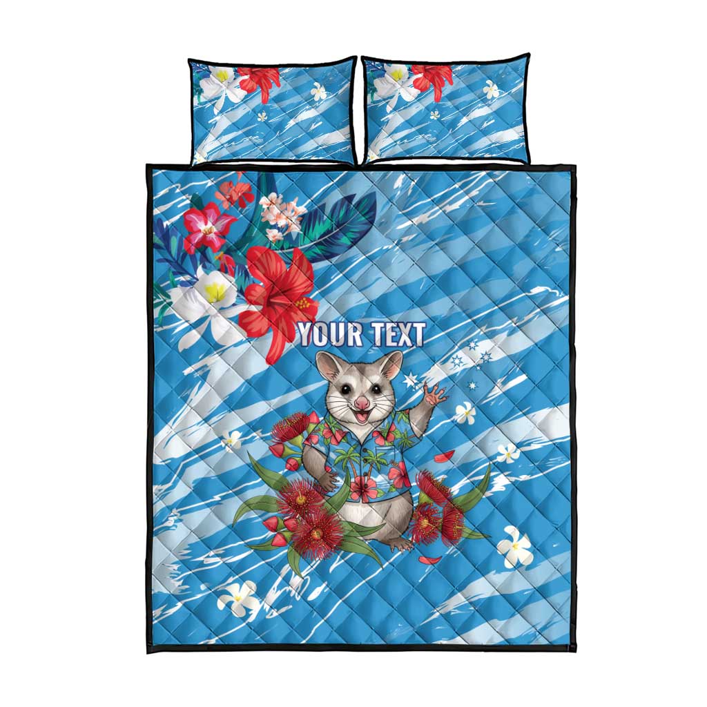 Australian Possum Eucalyptus Blossom Quilt Bed Set Christmas Vibe - Aussie Hoodie