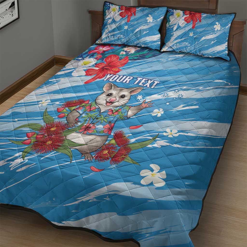 Australian Possum Eucalyptus Blossom Quilt Bed Set Christmas Vibe - Aussie Hoodie