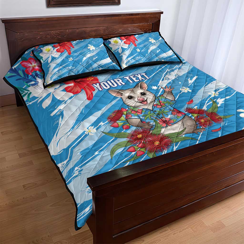 Australian Possum Eucalyptus Blossom Quilt Bed Set Christmas Vibe - Aussie Hoodie