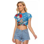 Australian Possum Eucalyptus Blossom Raglan Cropped T Shirt Christmas Vibe - Aussie Hoodie
