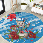 Australian Possum Eucalyptus Blossom Round Carpet Christmas Vibe - Aussie Hoodie