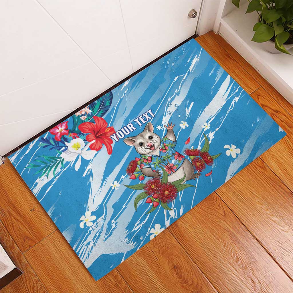 Australian Possum Eucalyptus Blossom Rubber Doormat Christmas Vibe - Aussie Hoodie