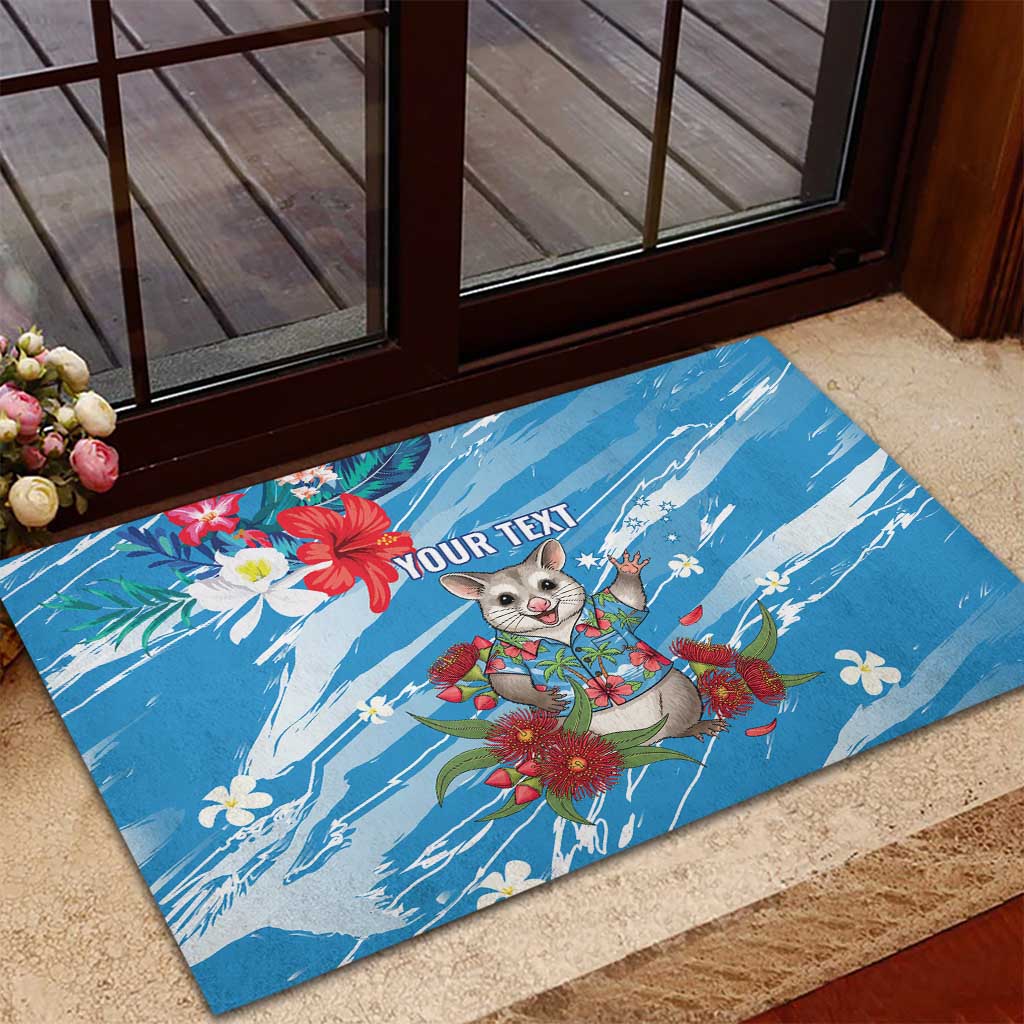 Australian Possum Eucalyptus Blossom Rubber Doormat Christmas Vibe - Aussie Hoodie