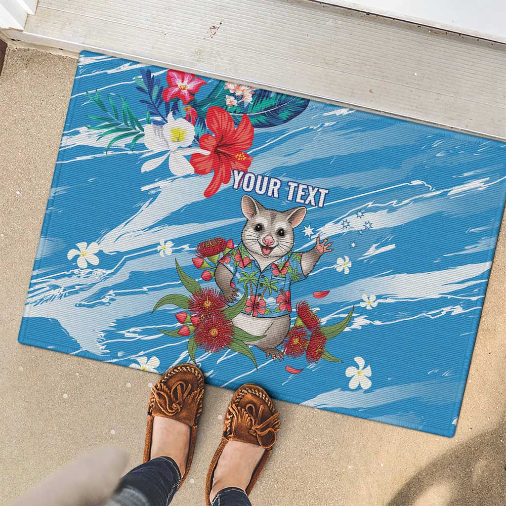 Australian Possum Eucalyptus Blossom Rubber Doormat Christmas Vibe - Aussie Hoodie