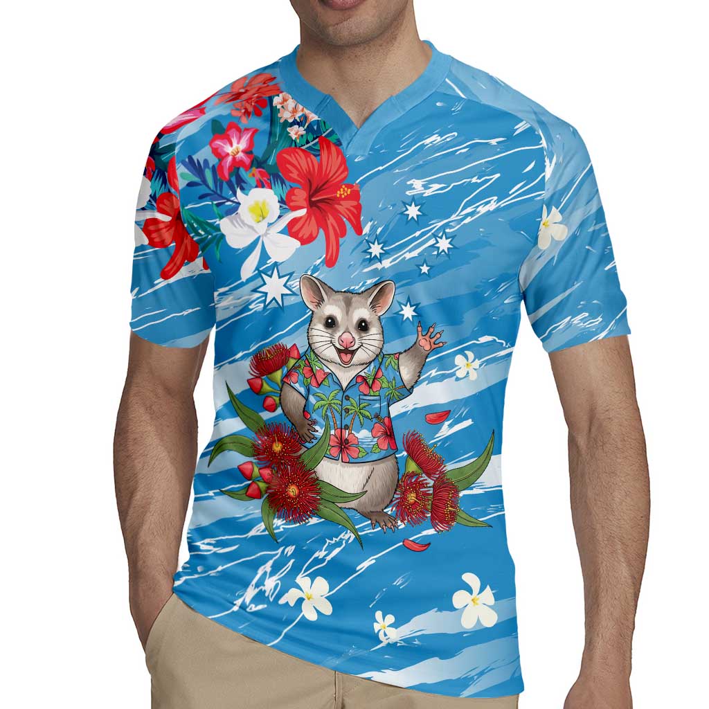 Australian Possum Eucalyptus Blossom Rugby Jersey Christmas Vibe - Aussie Hoodie