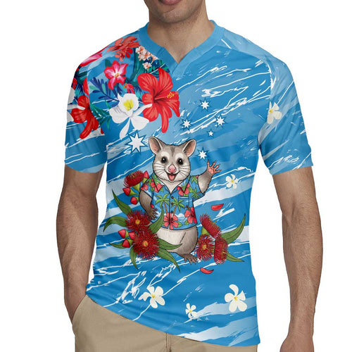 Australian Possum Eucalyptus Blossom Rugby Jersey Christmas Vibe - Aussie Hoodie