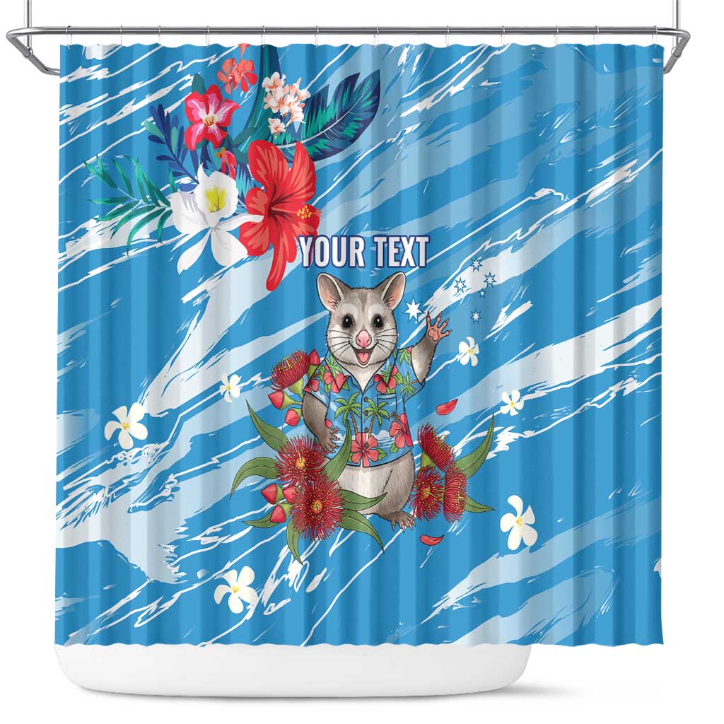 Australian Possum Eucalyptus Blossom Shower Curtain Christmas Vibe - Aussie Hoodie