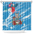Australian Possum Eucalyptus Blossom Shower Curtain Christmas Vibe - Aussie Hoodie