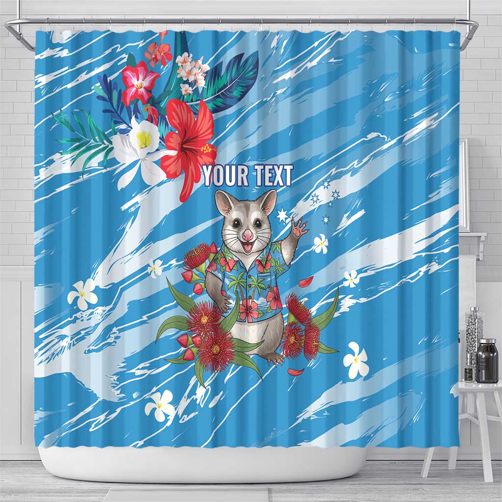 Australian Possum Eucalyptus Blossom Shower Curtain Christmas Vibe - Aussie Hoodie