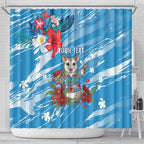 Australian Possum Eucalyptus Blossom Shower Curtain Christmas Vibe - Aussie Hoodie