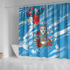 Australian Possum Eucalyptus Blossom Shower Curtain Christmas Vibe - Aussie Hoodie