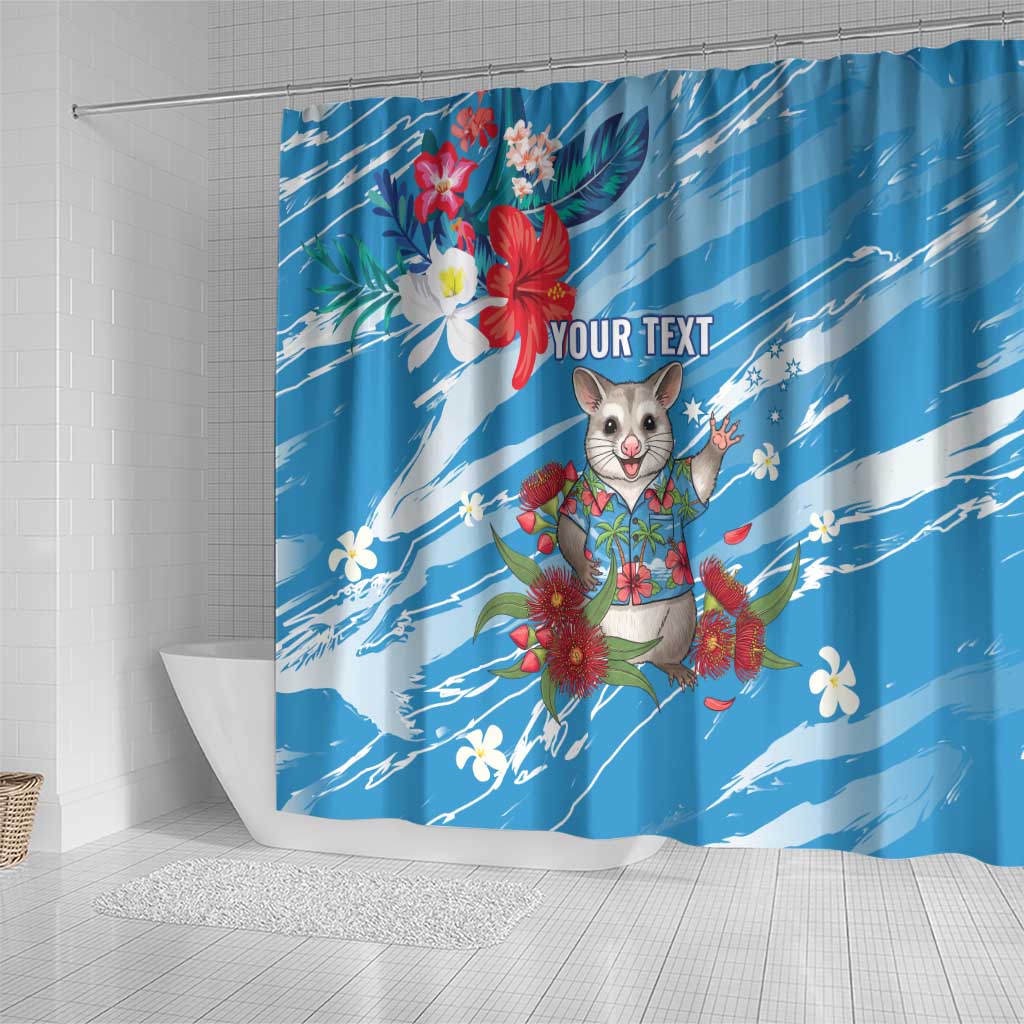 Australian Possum Eucalyptus Blossom Shower Curtain Christmas Vibe - Aussie Hoodie