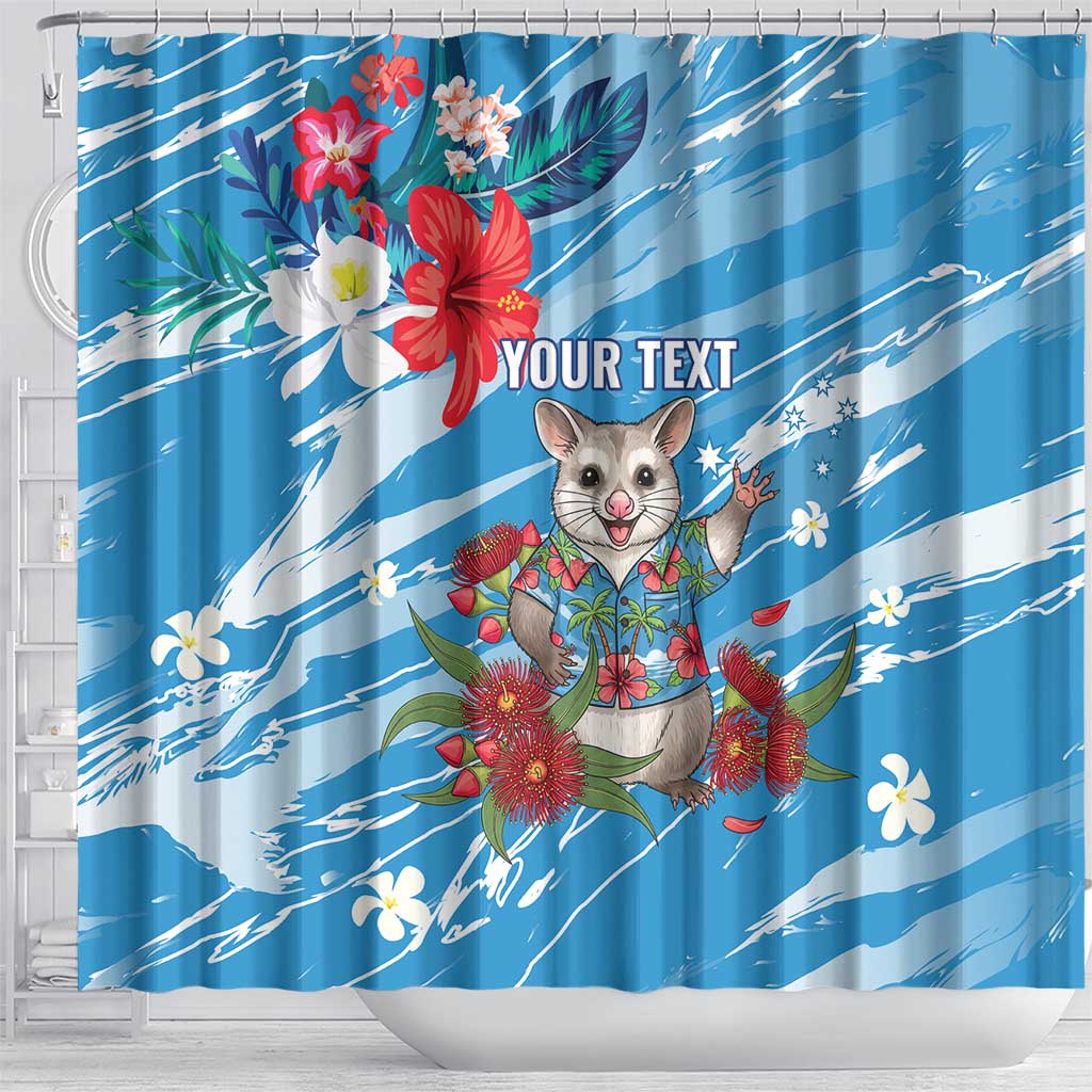 Australian Possum Eucalyptus Blossom Shower Curtain Christmas Vibe - Aussie Hoodie