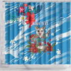 Australian Possum Eucalyptus Blossom Shower Curtain Christmas Vibe - Aussie Hoodie