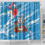 Australian Possum Eucalyptus Blossom Shower Curtain Christmas Vibe - Aussie Hoodie
