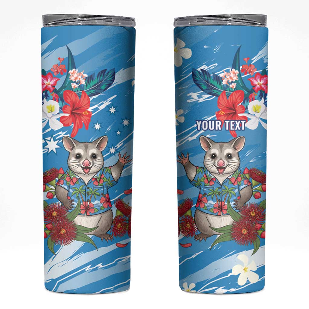 Australian Possum Eucalyptus Blossom Skinny Tumbler Christmas Vibe - Aussie Hoodie