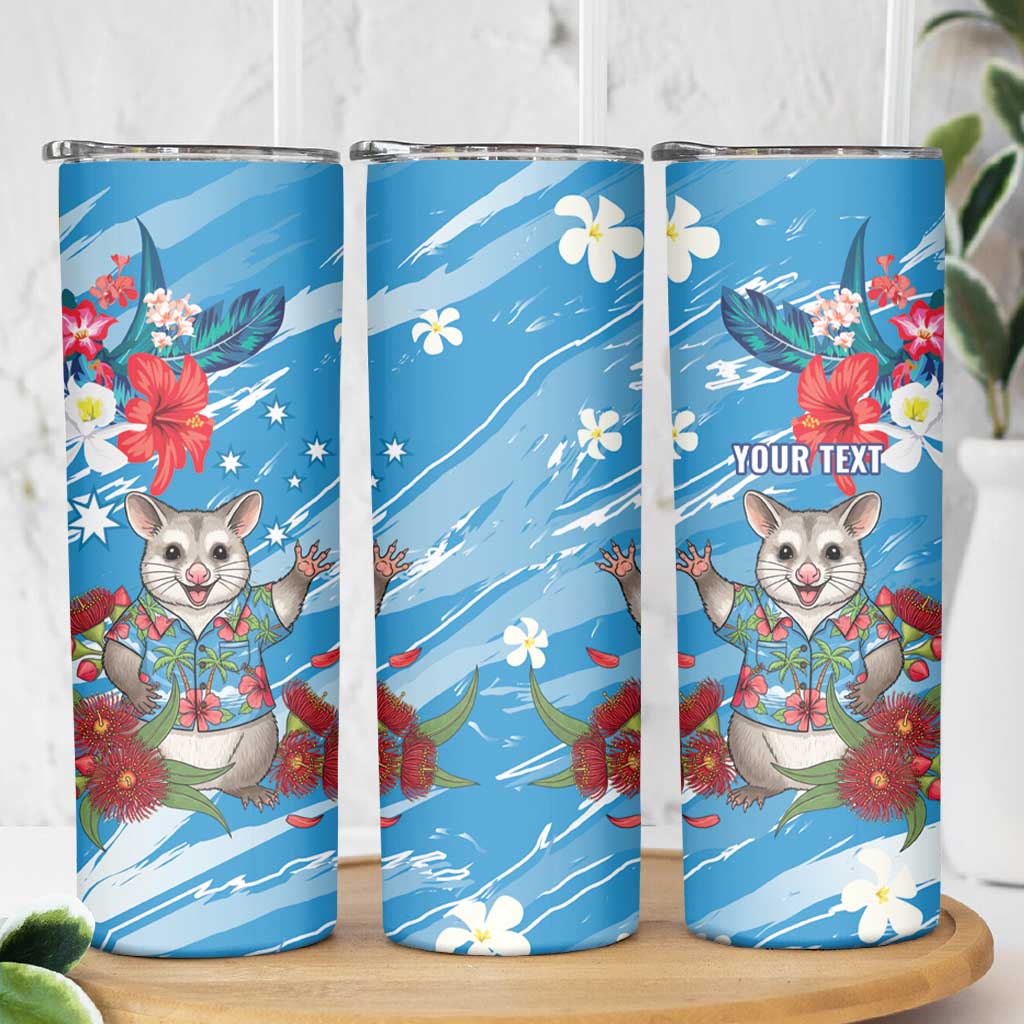 Australian Possum Eucalyptus Blossom Skinny Tumbler Christmas Vibe - Aussie Hoodie