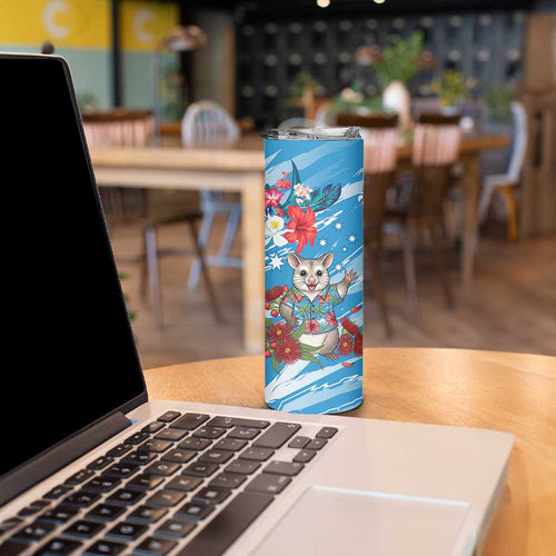 Australian Possum Eucalyptus Blossom Skinny Tumbler Christmas Vibe - Aussie Hoodie