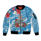 Australian Possum Eucalyptus Blossom Sleeve Zip Bomber Jacket Christmas Vibe - Aussie Hoodie