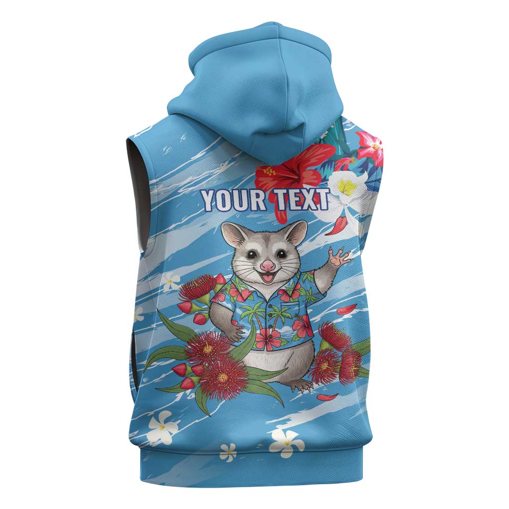 Australian Possum Eucalyptus Blossom Sleeveless Hoodie Christmas Vibe - Aussie Hoodie