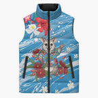 Australian Possum Eucalyptus Blossom Sleeveless Puffer Jacket Christmas Vibe - Aussie Hoodie