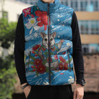 Australian Possum Eucalyptus Blossom Sleeveless Puffer Jacket Christmas Vibe - Aussie Hoodie