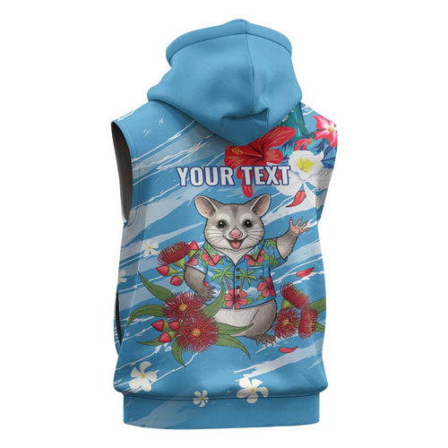 Australian Possum Eucalyptus Blossom Sleeveless Zip Hoodie Christmas Vibe LT9