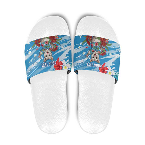 Australian Possum Eucalyptus Blossom Slide Sandals Christmas Vibe - Aussie Hoodie