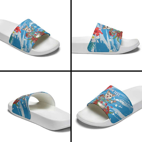 Australian Possum Eucalyptus Blossom Slide Sandals Christmas Vibe - Aussie Hoodie