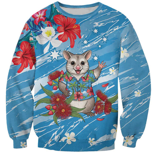 Australian Possum Eucalyptus Blossom Sweatshirt Christmas Vibe - Aussie Hoodie