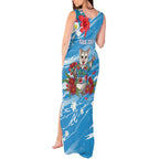 Australian Possum Eucalyptus Blossom Tank Maxi Dress Christmas Vibe - Aussie Hoodie