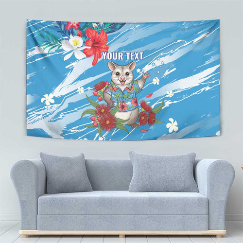 Australian Possum Eucalyptus Blossom Tapestry Christmas Vibe - Aussie Hoodie